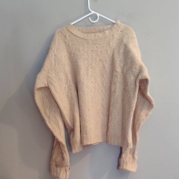 Eddie Bauer Men's Xlg Cable Knit Beige Wool/Nylon Blend Sweater - Picture 1 of 4